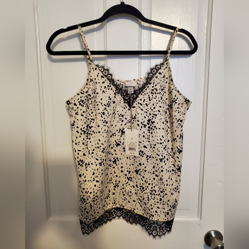 A New Day Cream and Black Lace Fitted Camisole